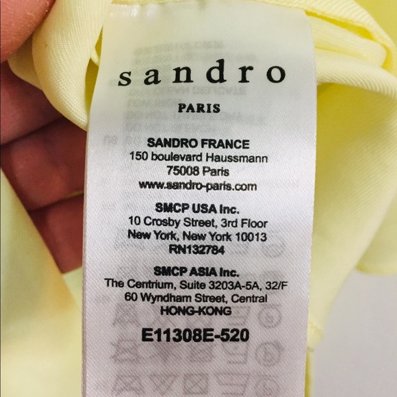 Sandro Paris yellow blouse NWT - Picture 5 of 6